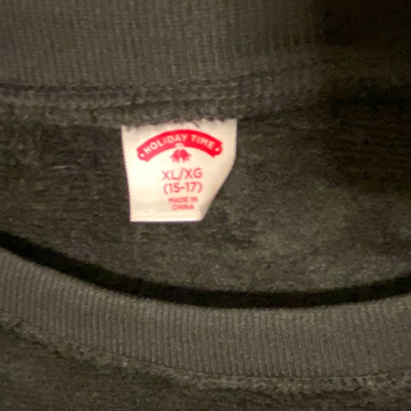 HOLIDAY TIME Christmas Reindeer PlushCrewneck Sweatshirt Sz XL 15-17 - Picture 8 of 8